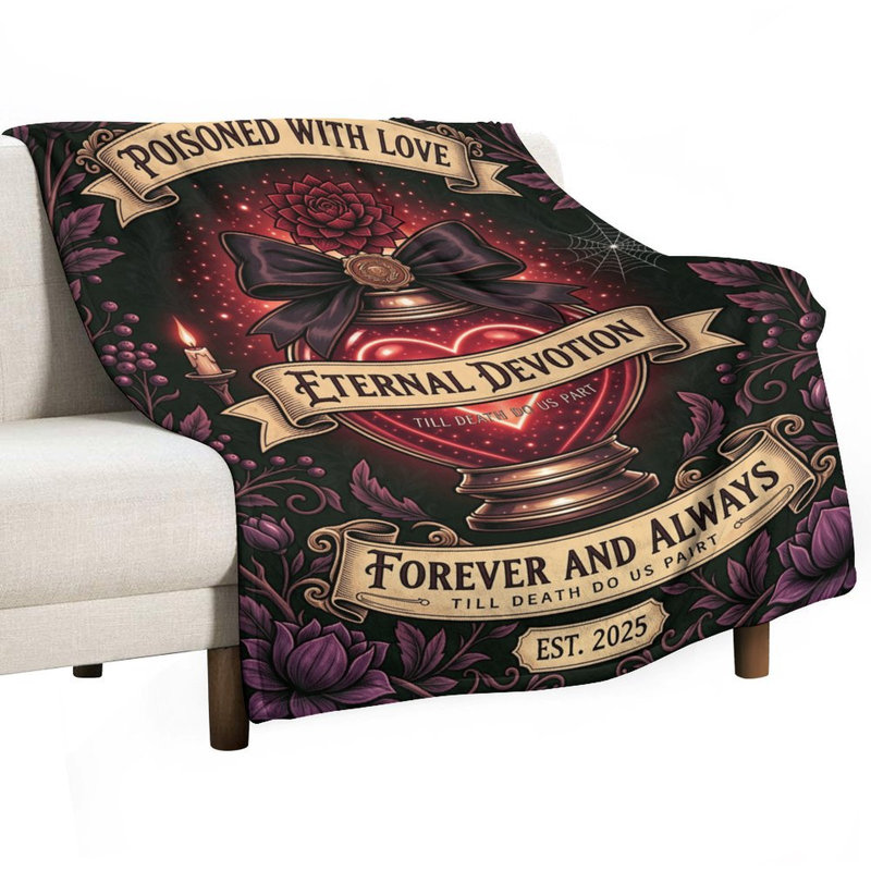 Couverture en flanelle de luxe « Empoisonnée par l'amour », douce et chaude, idéale pour le salon, le canapé, le lit et la décoration intérieure.