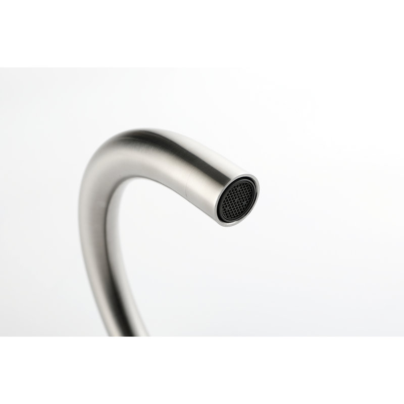 Brushed Nickel Tub Filler With Handheld Shower, 360 Degree Rotatable Spout, Floor Mounted, Long-Lasting And Charming Faucet Freestanding In Nickel, Swivel Mounted Stylish Fixture