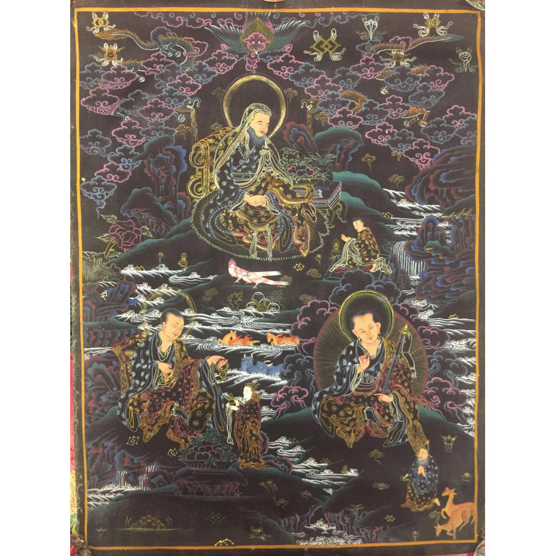 Three Lamas (Brocadeless Thangka)
