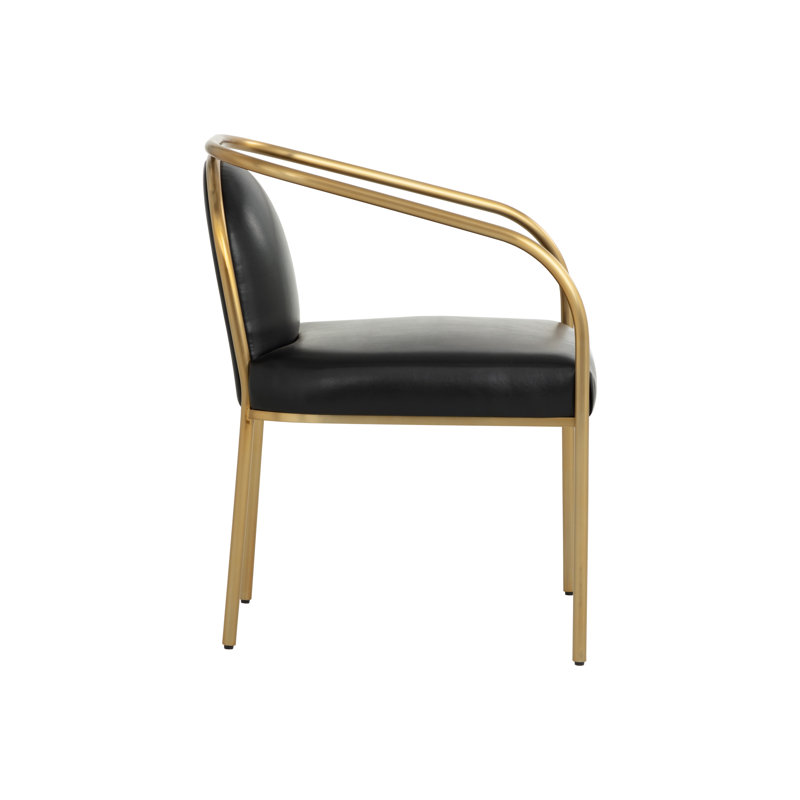 Feeko Upholstered Arm Chair, Black