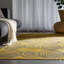 Élégant tapis contemporain en laine tissé à la main jaune Ahliana-545137878