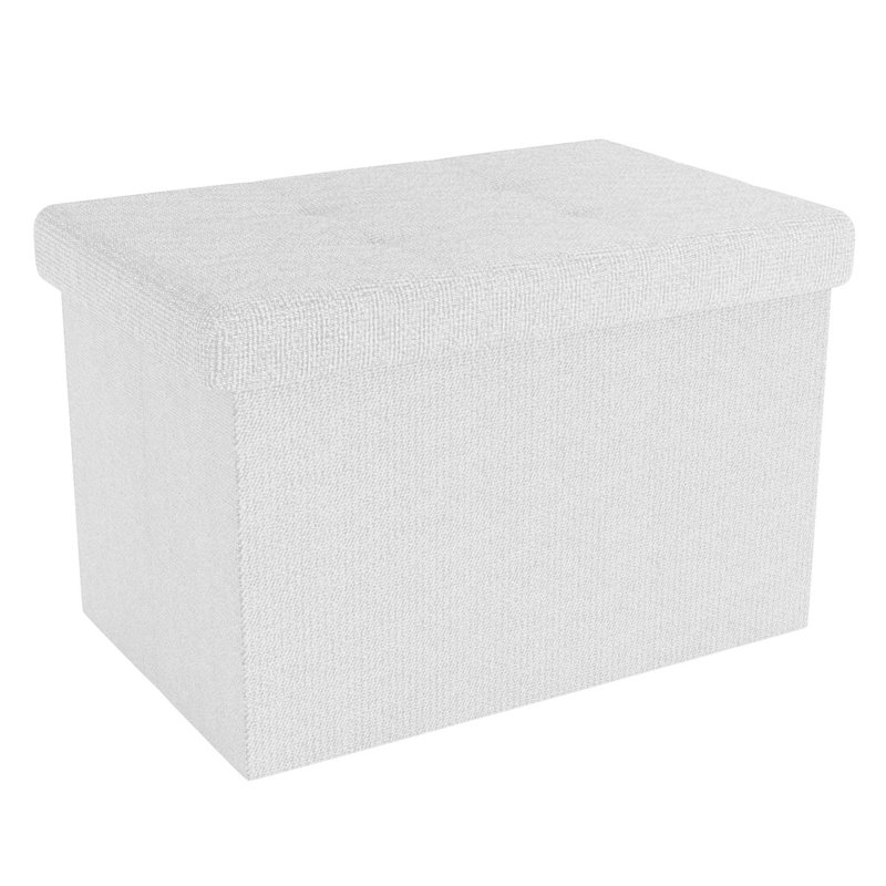 Chakela 49cm Wide Solid Colour Ottoman with Storage, White