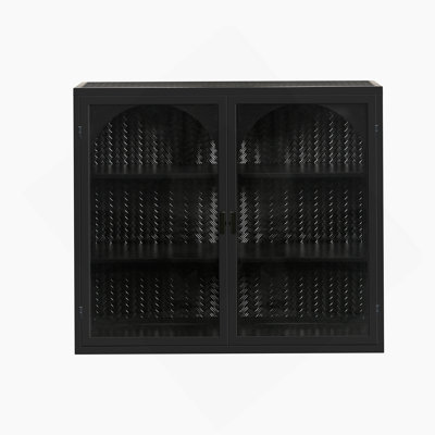 Armoire murale moderne à deux portes avec rangement à trois niveaux