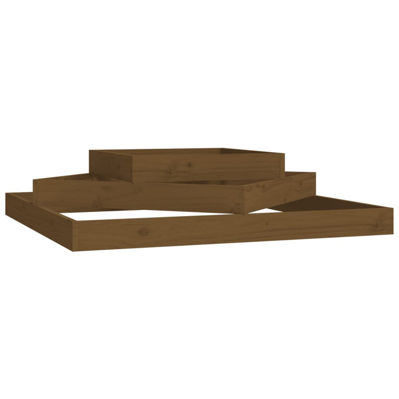 Antowan Self-Watering Wood Raised Garden Bed, Oak, 27cm H x 112cm W x 112cm D