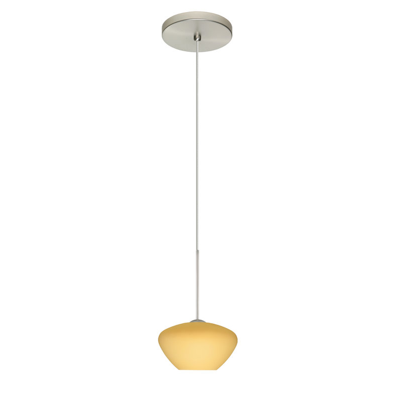 Luminaire suspendu géométrique à 1 lumière Srinivas, Halogène, Nickel satiné, Vanille matte