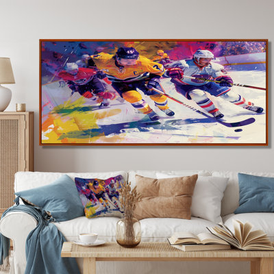 Joueurs de hockey pendant les éliminatoires II - Décoration murale de hockey sport