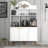 Modern Coffee Bar Cabinet, White, 47.2 x 79.9 x 13.8 inches | 100% Melamine Coated Particle Board, Thickness: 0.7 inches | Numerous Shelves, Additional Storage, Wall-Fixable | Elegant and Functional Design for Any Space-706119053