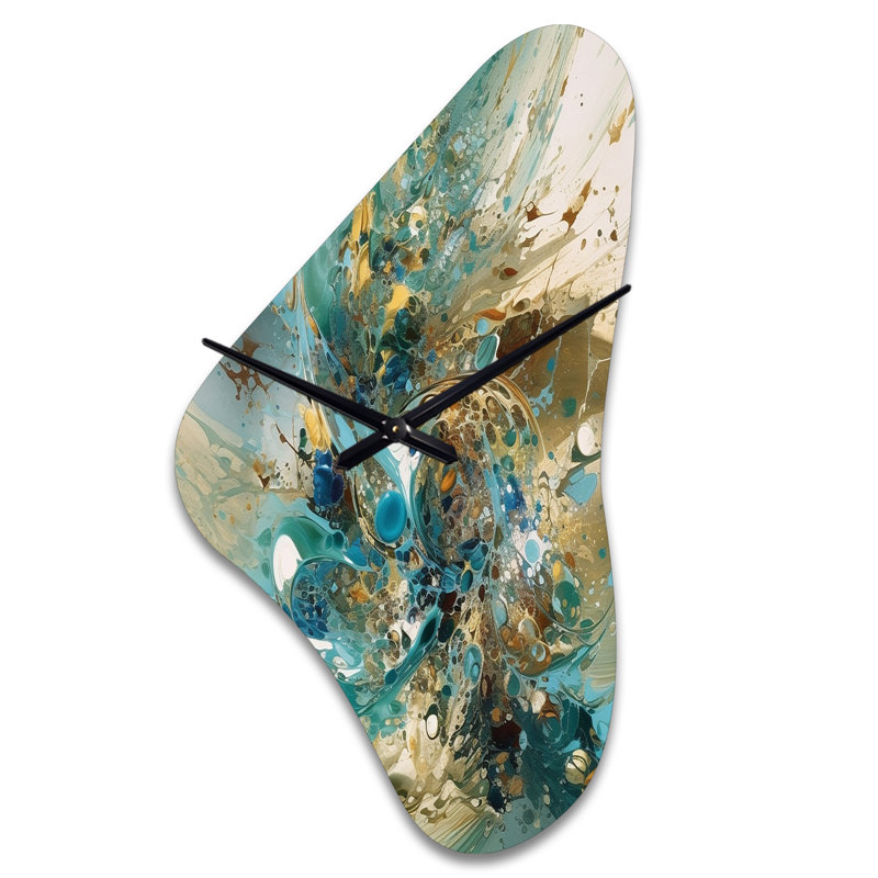 Horloge murale Volkmar Turquoise Yellow Captive, Moyenne