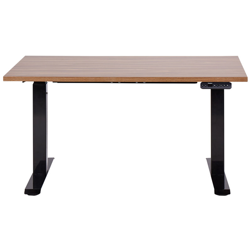 Luff Adjustable Height Steel Standing Desk, 128cm H x 120cm W x 72cm D, Black, Brown