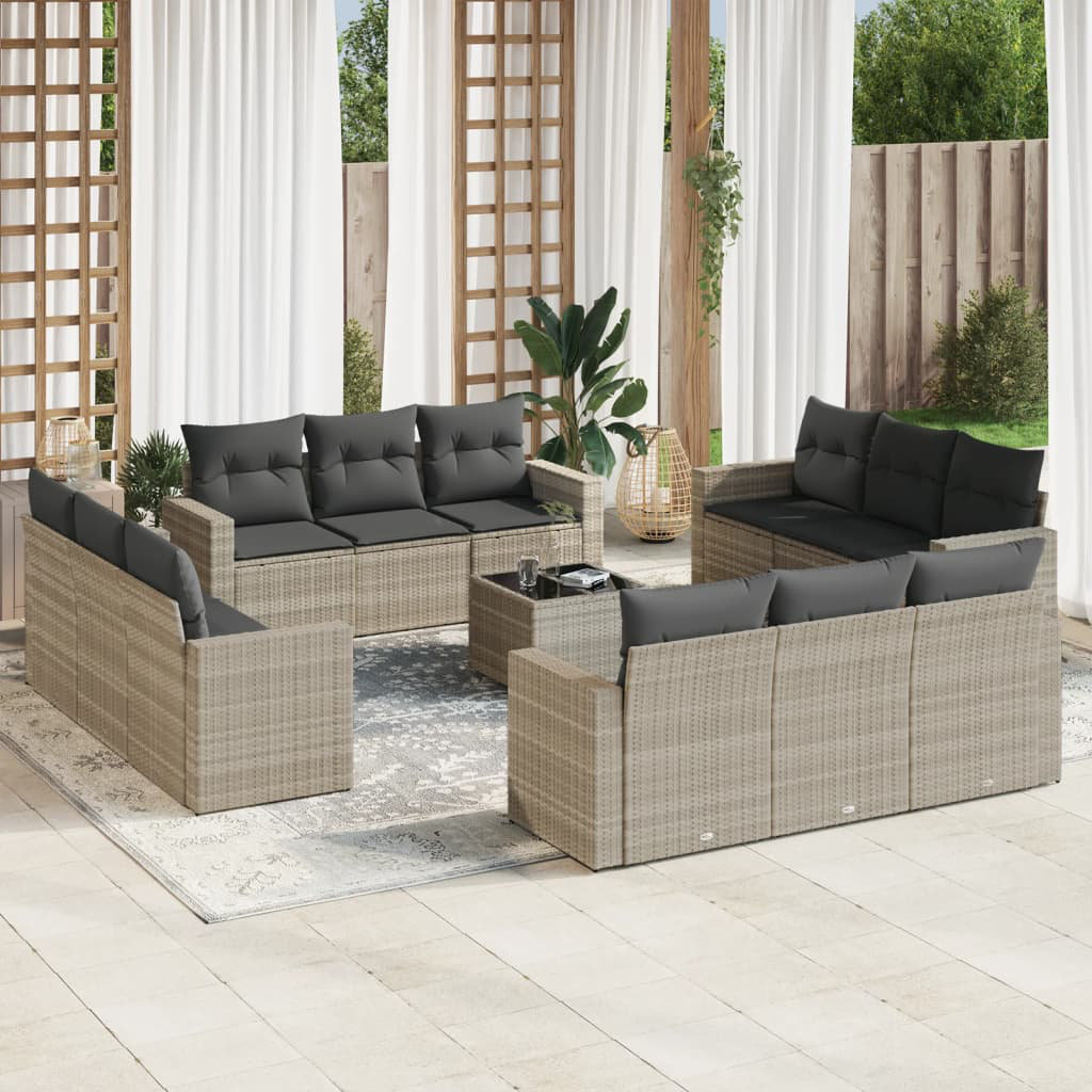 Lounge-Set Naytasha aus Polyrattan mit Polster