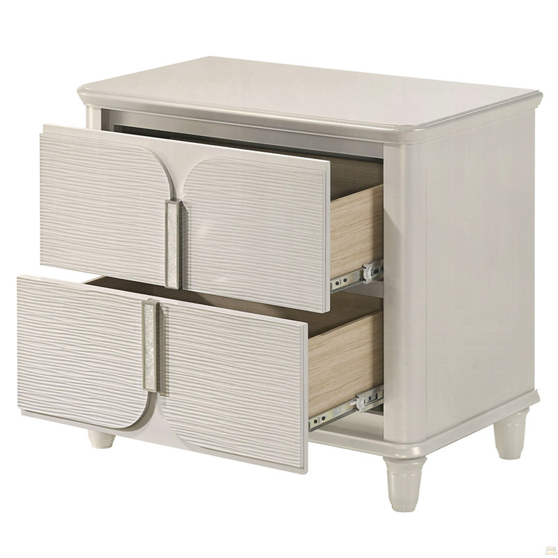 Table de chevet de meuble de chambre en bois à 2 tiroirs 1Pc