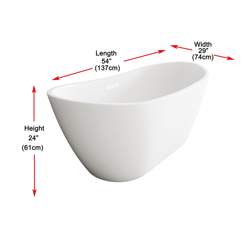 Baignoire de trempage 54 "x 29" Ardis, Blanc poli