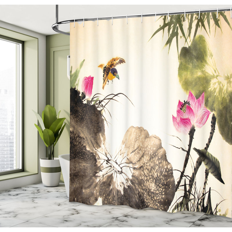 Shower Curtain with Hooks Included, 75"H x 69"W