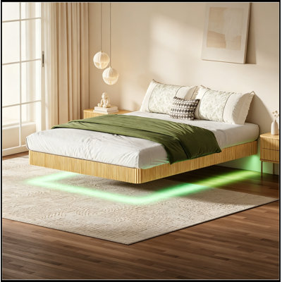Queen Floating Boulanger Frame with LED Lights