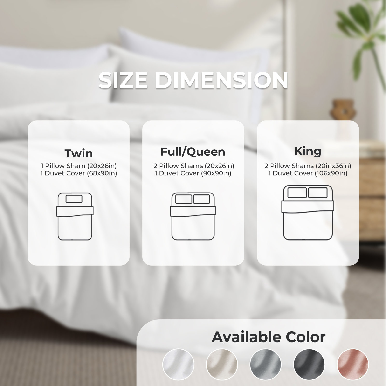 Boseman Linen Duvet Cover Set, Twin Duvet Cover + 1 Standard Pillowcase, White