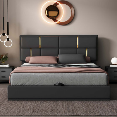 Upholstered Platform Bed With Hydraulic Storage System,No Box Spring Needed -  Everly Quinn, 3DDF92268679447B9F0EFC0F3EF6C1D9