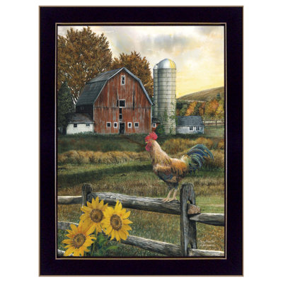 Early Rooster Framed Wall Art for Living Room, Home Wall Decor By Ed Wargo