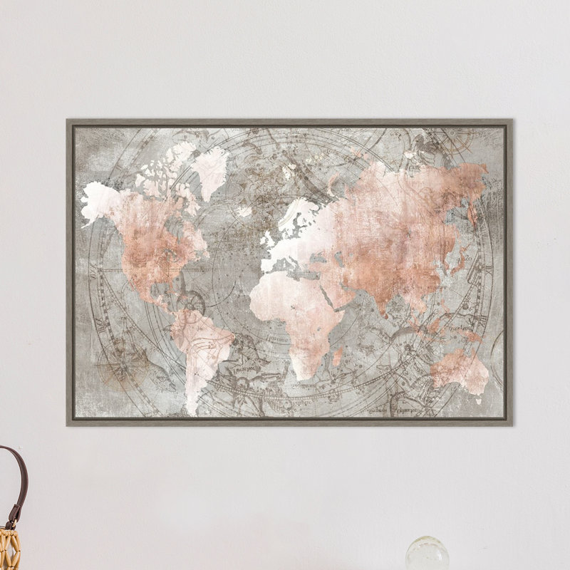 «Celestial World Map» par Isabelle Z, reproduction d'art graphique sur toile flottante