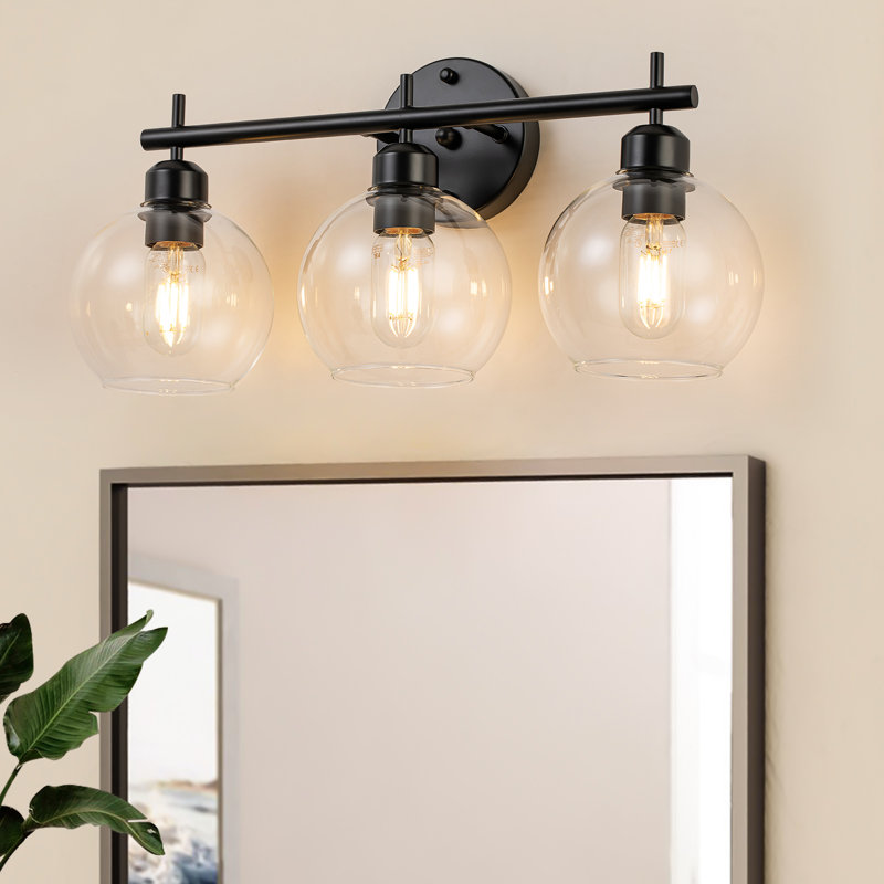 Éclairage pour meuble-lavabo à intensité variable 3 lumières Glausen, Noir