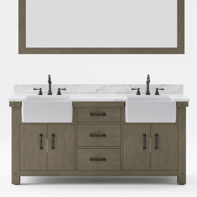 Paisley 72'' W Double Vanity, Grizzle Gray, No