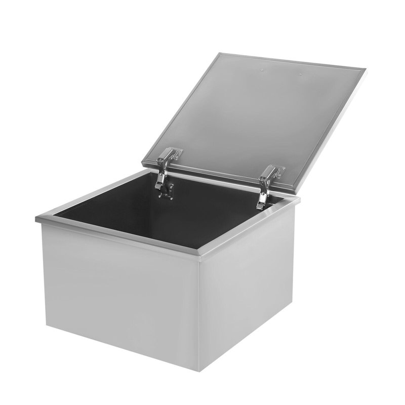 Darton Stainless Steel Ice Chest with Hinged Cover Bar Ice Bin
