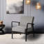 Upholstered Accent Chair with Wooden Frame Accent - Comfortable Armchair for Living Room, Dining Room, and Bedroom - 32", Grey