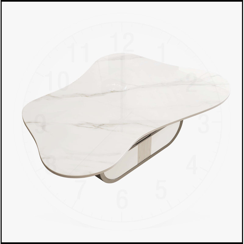 Table basse moderne avec plateau en pierre frittée Modern Butterfly, Gris