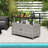 Outdoor Bar Cart With Tempered Glass Top Storage Cabinet & 8 Hooks For Porch-82605898