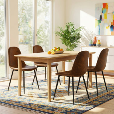 47cm H Upholstered Full Back Side Chair in Brown