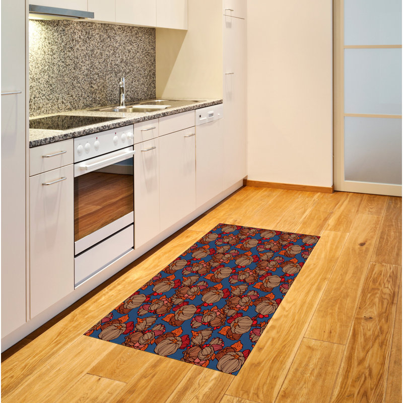 Tapis décoratif floral à haute densité en fibres de polyester, Rectangle 2 pi 7 po x 5 pi