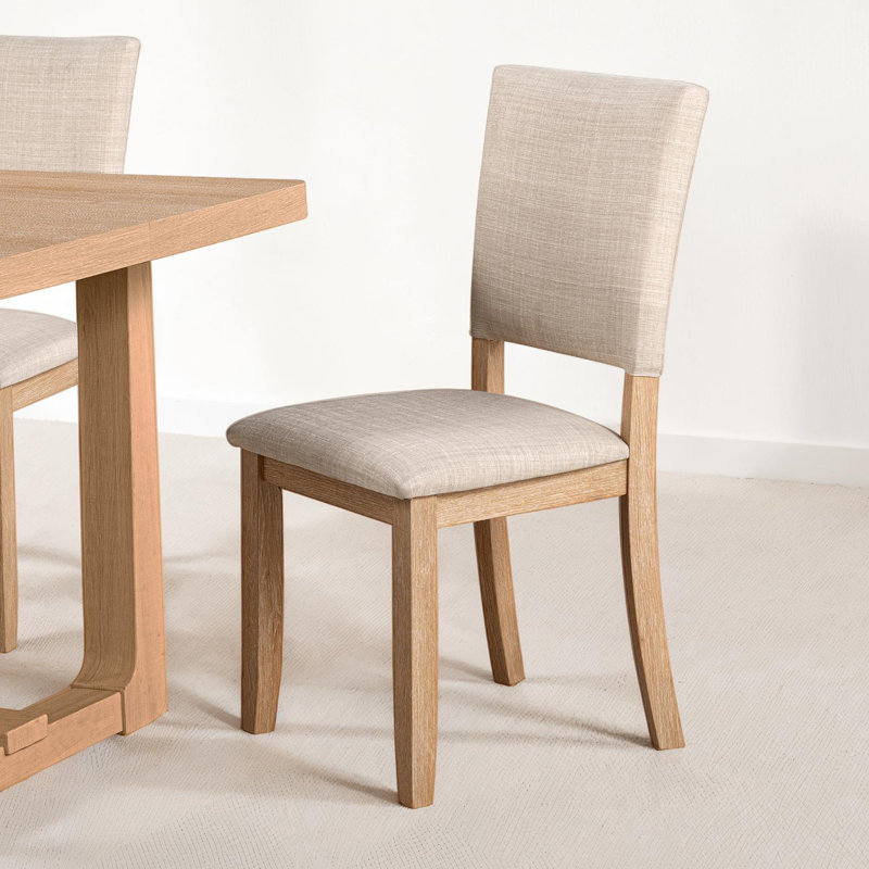 Chaise d'appoint rembourrée Dremon, Naturel