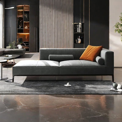 Flannelette Chaise Lounge with High-Density Sponge