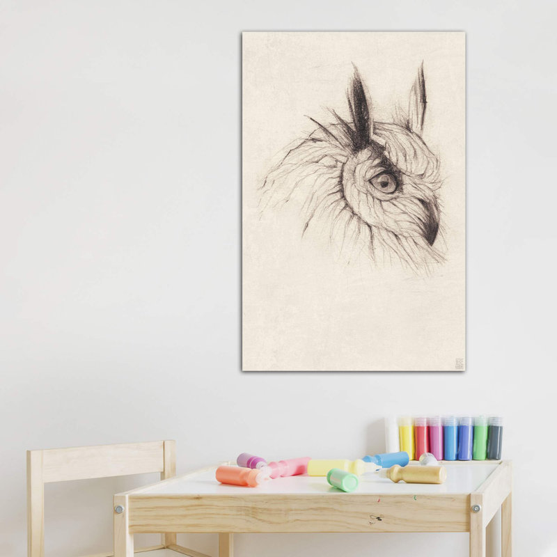 «Owl II» par Mike Koubou - impression d'art graphique, H 48 po x l 32 po x P 1,5 po, Toile tendue