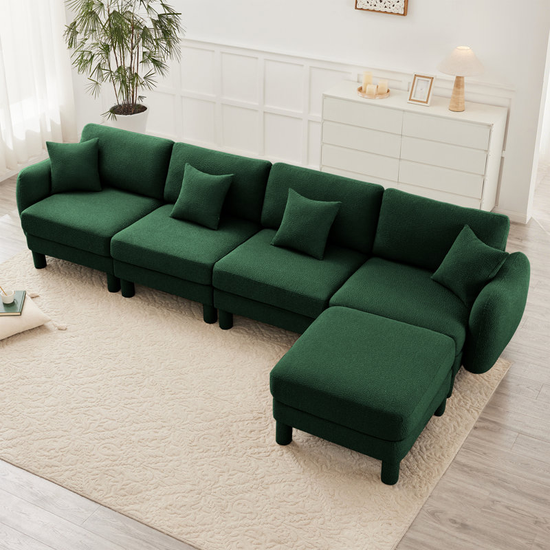 Canapé modulaire Boucle, Orienté à droite, Vert