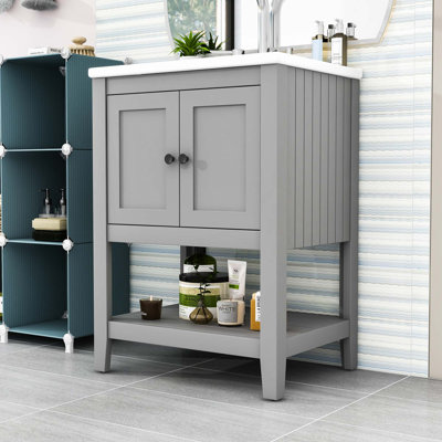  Neval 24'' Single Bathroom Vanity with Ceramic Top