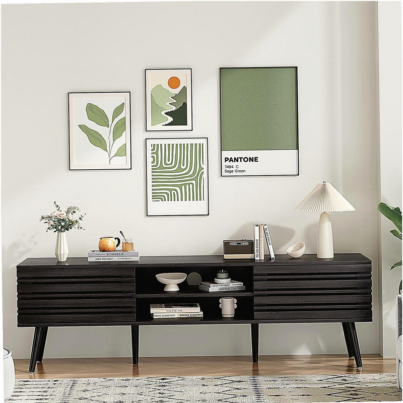 Meuble télé Mid Century, Noyer foncé
