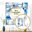 Rectangle blanc rétro avec rayures bleues rétro - art mural moderne carré pour salle de bain-100992233