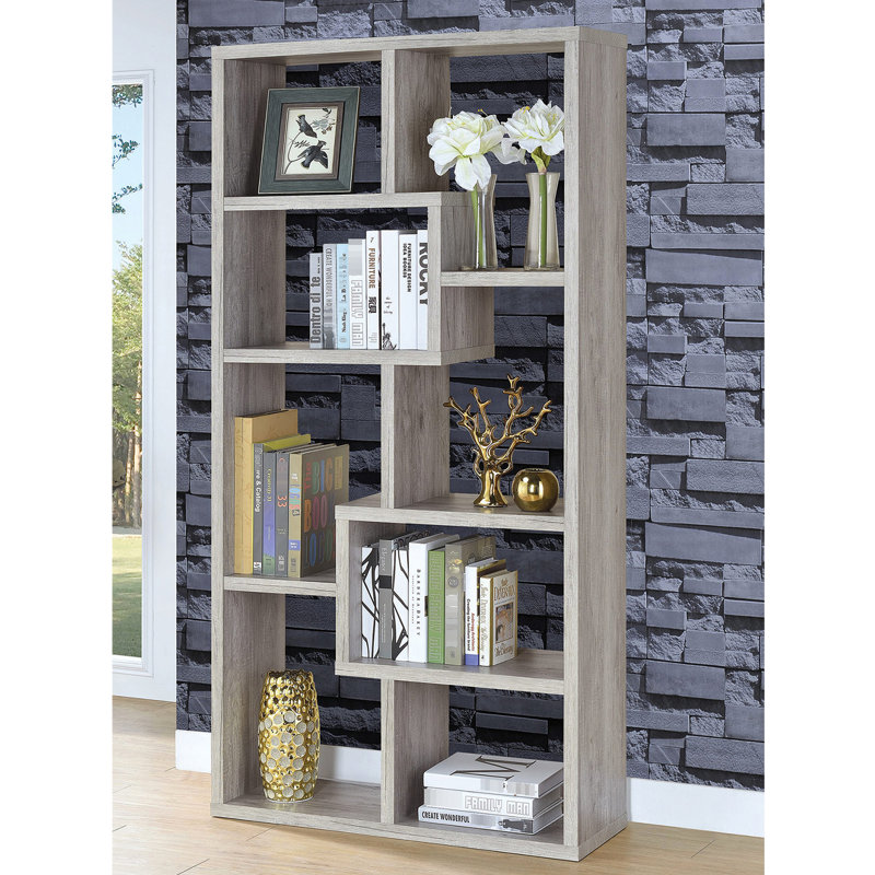 Bibliothèque grise à 10 tablettes Driftwood Grey
