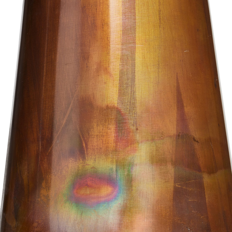 Romani Floor Lamp, Yellow Brown, Metal, Iridescent Acid Wash