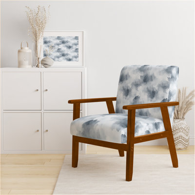 Abstract Upholstered Chair - Slate Mist Grey Arm Chair