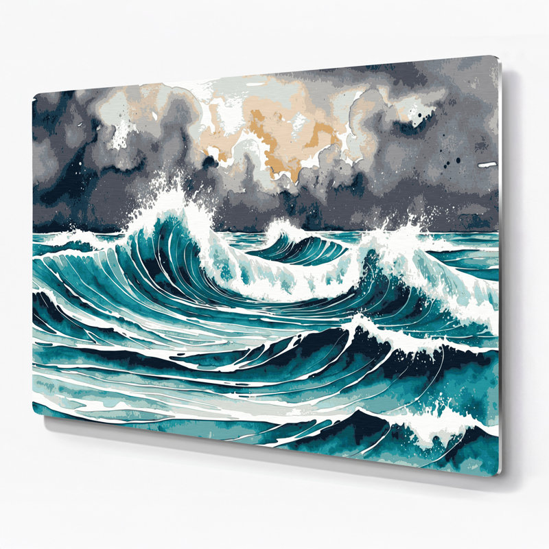 Art mural vert en métal Coastal Ocean Estate Collection, H 11 po x l 14 po