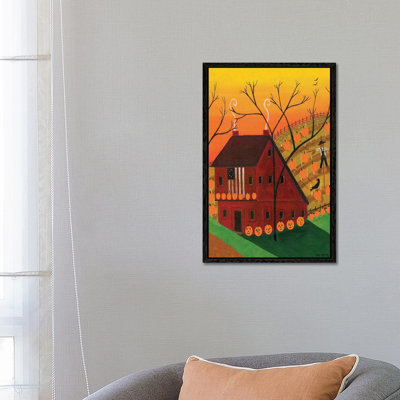 Sunset Pumpkin Saltbox by Cheryl Bartley - Print on Canvas
