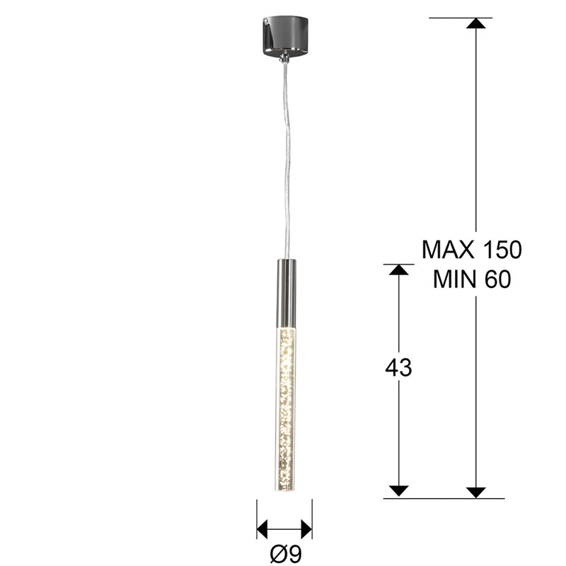 Boling 1 - Light Bright Chrome LED Cylinder Pendant