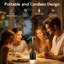 Ensemble de 2 lampes de table, petites lampes rechargeables à piles étanches pour le patio extérieur, le dîner à la maison, le restaurant, le bar, la lampe de table à DEL sans fil à 3 voies et à intensité variable
