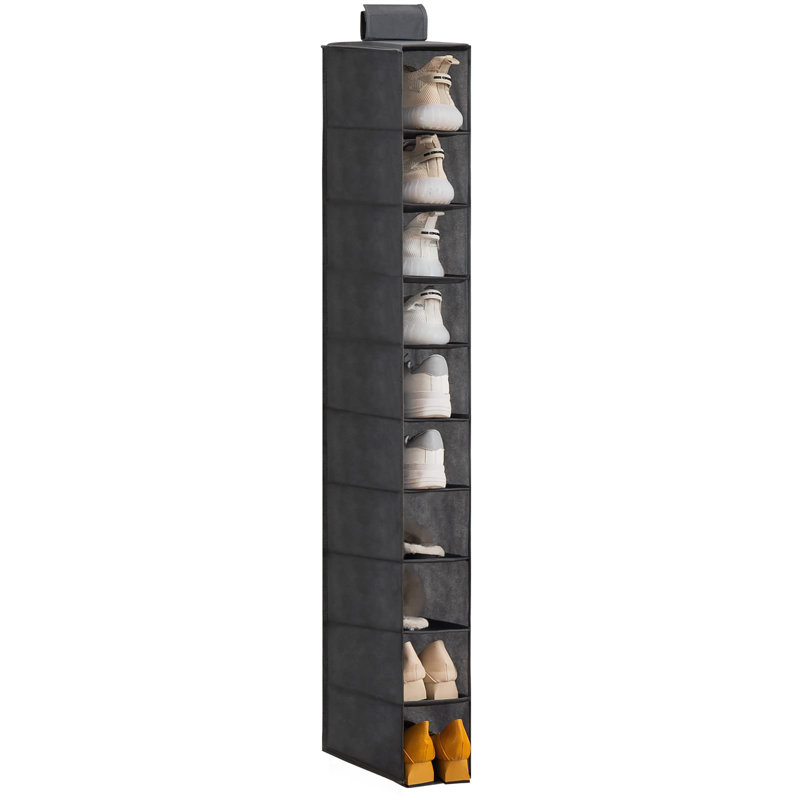 10 Pair Overdoor Shoe Organiser, Grey
