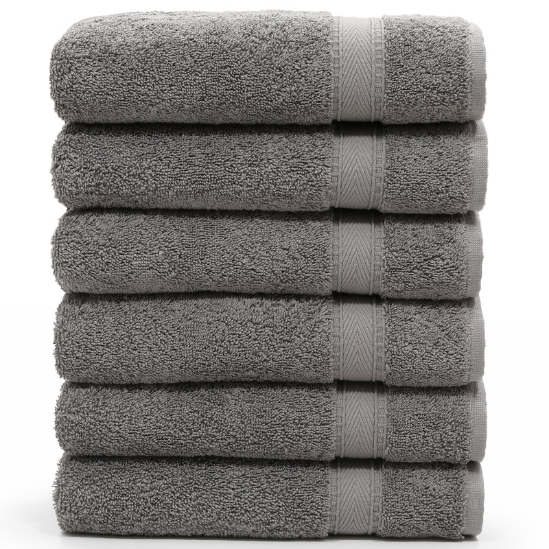 Sinemis Turkish Cotton Hand Towels, Dark Gray