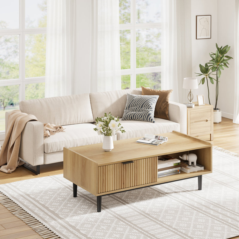 Solid Wood Coffee Table with Storage