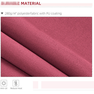 Auvent de patio 10 pi x 8 pi rouge et tissu aquatique avec cadre en aluminium et rétraction manuelle pour terrasse, balcon, cour rouge 8 pi, manivelle