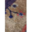 Tapis unique bleu marine / or / brun des années 30 de 9 pi 2 po x 12 pi 2 po Peking