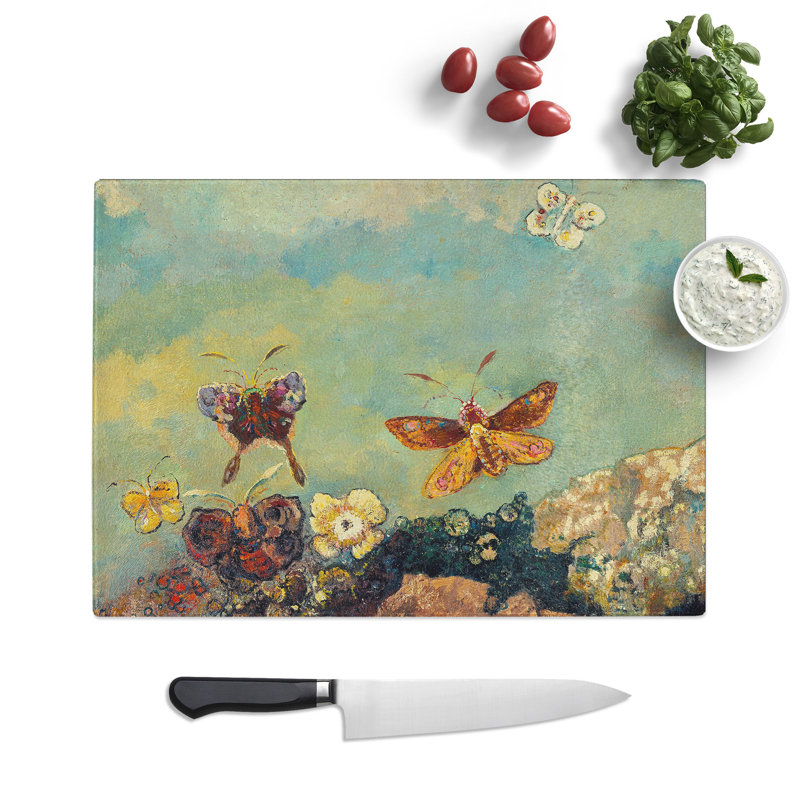 Butterflies by Odilon Redon Chopping Board, 0.4cm H x 28.5cm W x 39cm L